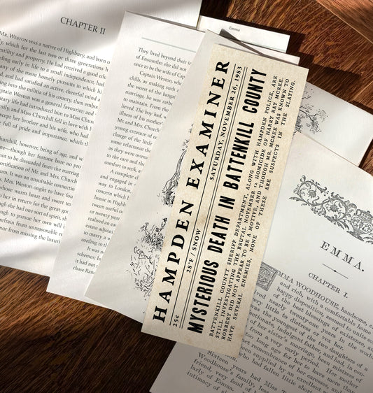 The Secret History Newspaper Clipping Bookmark