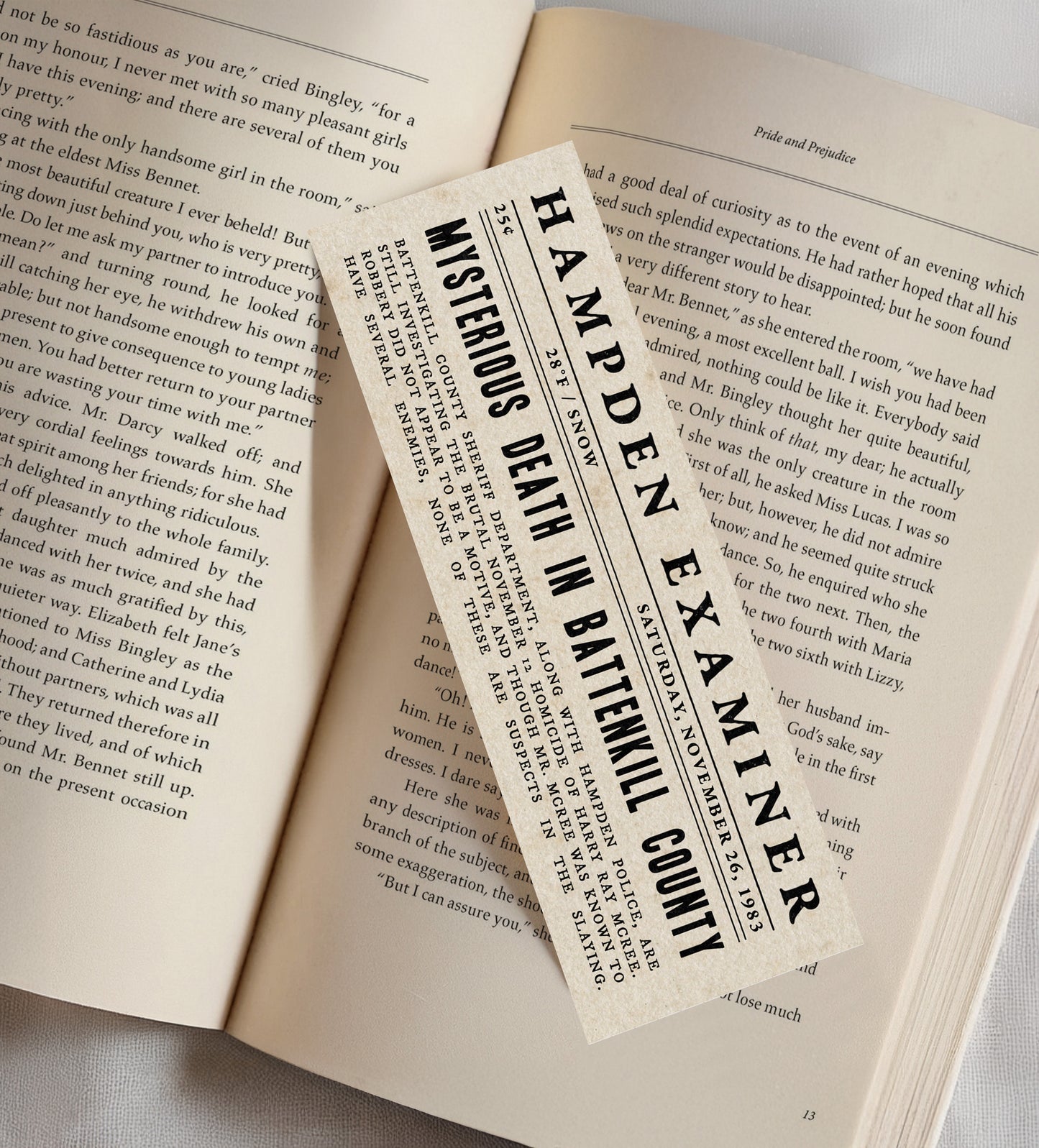 The Secret History Newspaper Clipping Bookmark